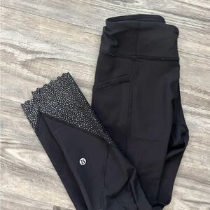 Black Leggings with Polka Dot Detail